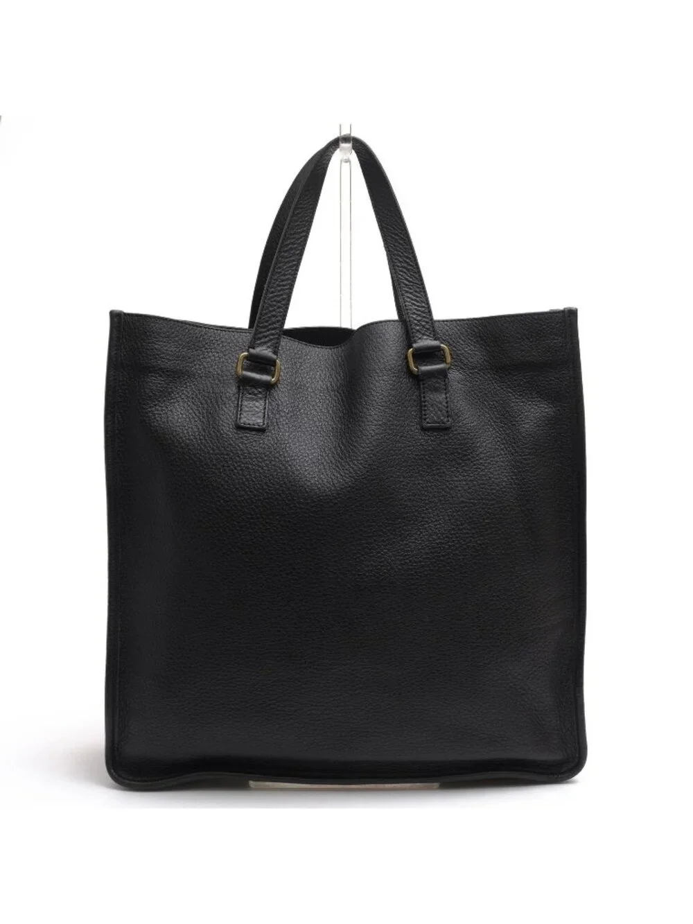 Prada Tote Bag Leather Black Shrink